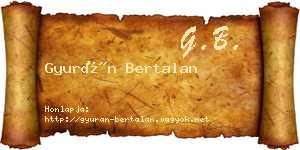 Gyurán Bertalan névjegykártya